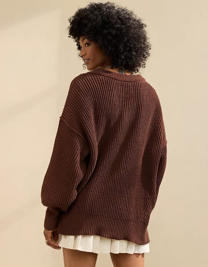 Oversized V Neck Sweater