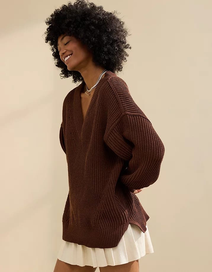 Oversized V Neck Sweater