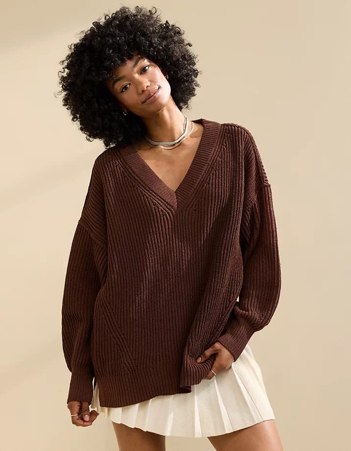 Oversized V Neck Sweater